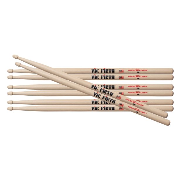 Vic Firth 5B American Classic 5B Wood Tip 4 Pak